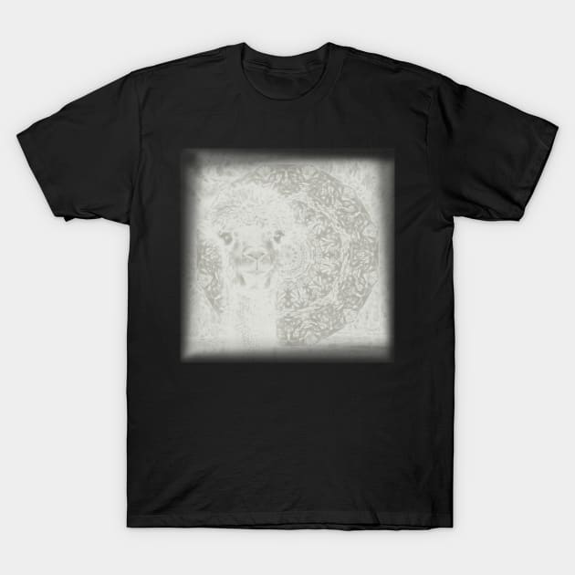 Ghostly alpaca and mandala T-Shirt by hereswendy